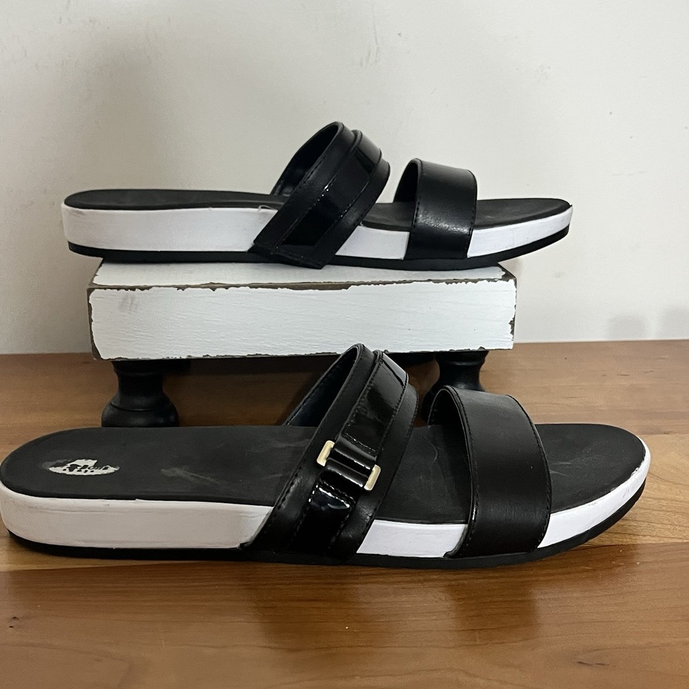 Dr. Scholl's Womens Black Natalia Lightweight Slides Comfort Sandals Size 8